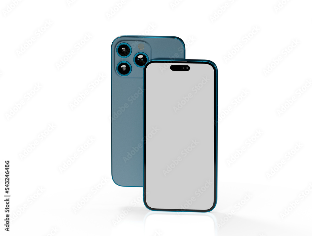 All-screen smartphone mockup isolated 3d All-screen smartphone mockup isolated 3d