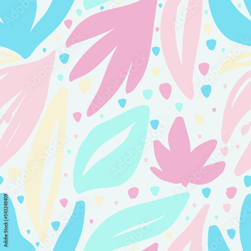 Abstract Pastel Floral Hand Drawn Seamless Pattern