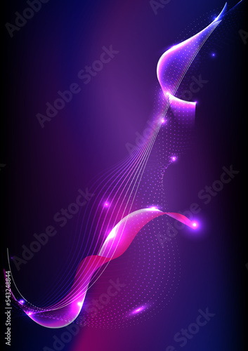 Happy new year and Christmas festival neon light fiber optic technology network abstract background vector illustration