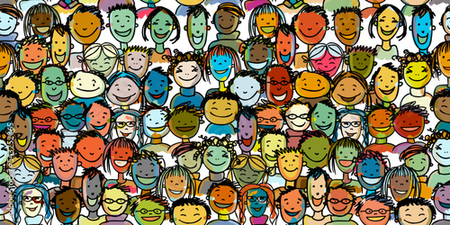 Group of people, community. Social network. Team of employees. Seamless patte...