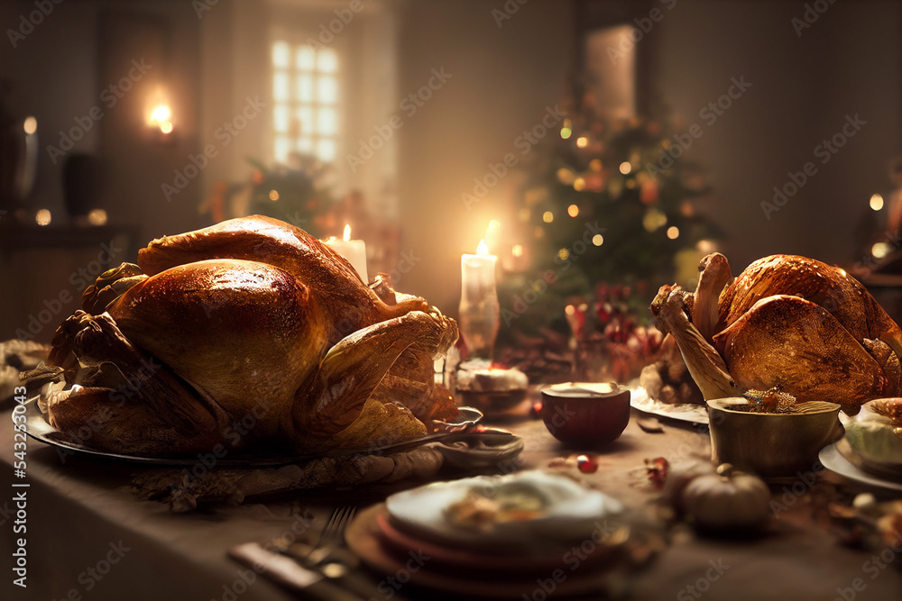 Obraz premium christmas table with gifts