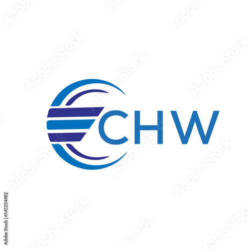 CHW letter logo. CHW blue image on white background. CHW vector logo design for entrepreneur and business. CHW best icon. photo