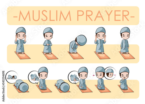 Muslim boy and girl will pray to god.
