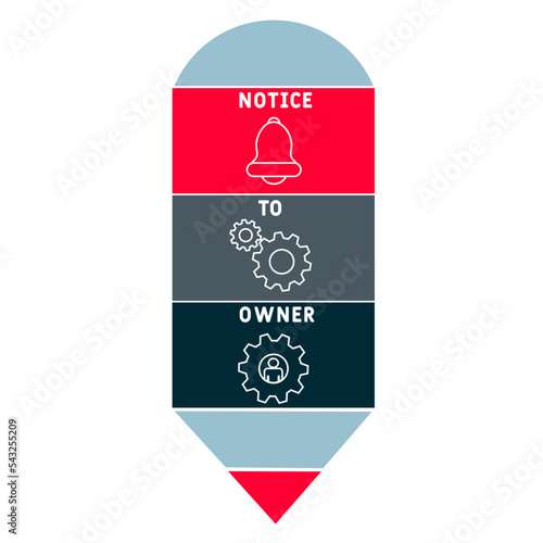 NTO - Notice To Owner acronym. business concept background.  vector illustration concept with keywords and icons. lettering illustration with icons for web banner, flyer, landing