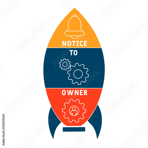 NTO - Notice To Owner acronym. business concept background.  vector illustration concept with keywords and icons. lettering illustration with icons for web banner, flyer, landing