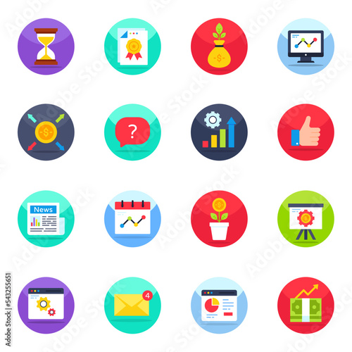 Pack of Finance Flat Icons

