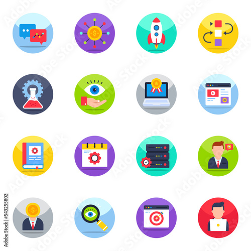 Pack of Financial Management Flat Icons

