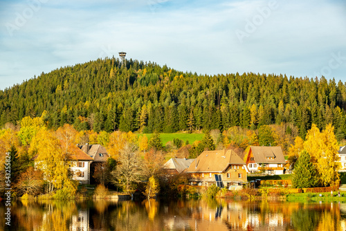 Black Forest panorama in front of Schluchsee lake