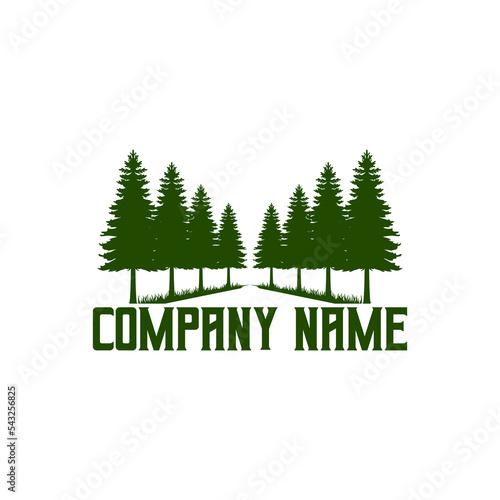 pine tree vintage logo design