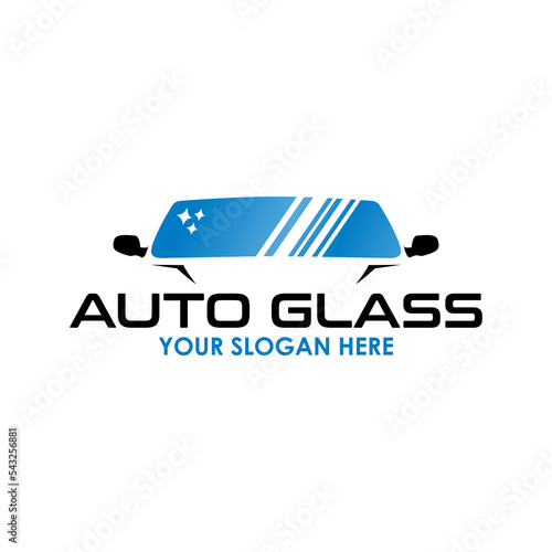 auto glass logo design template