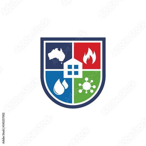 Water, Fire Mold shield Logo Design template