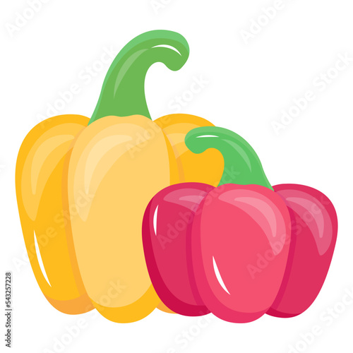 An icon of capsicum flat vector