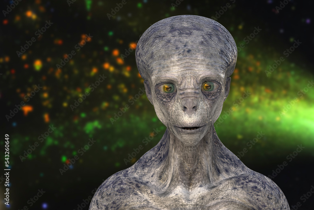 Humanoid alien, 3D illustration Humanoid alien, 3D illustration