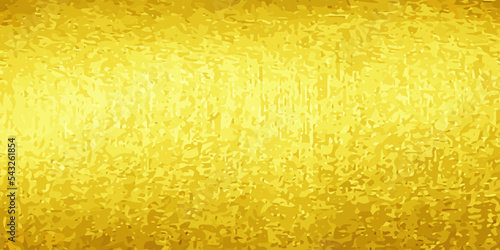 Vector realistic gold texture, horizontal banner. Yellow metal xmas background. Golden premium wallpaper. Christmas rich surface. Shiny metallic backdrop. Empty sale banner. Celebration new year