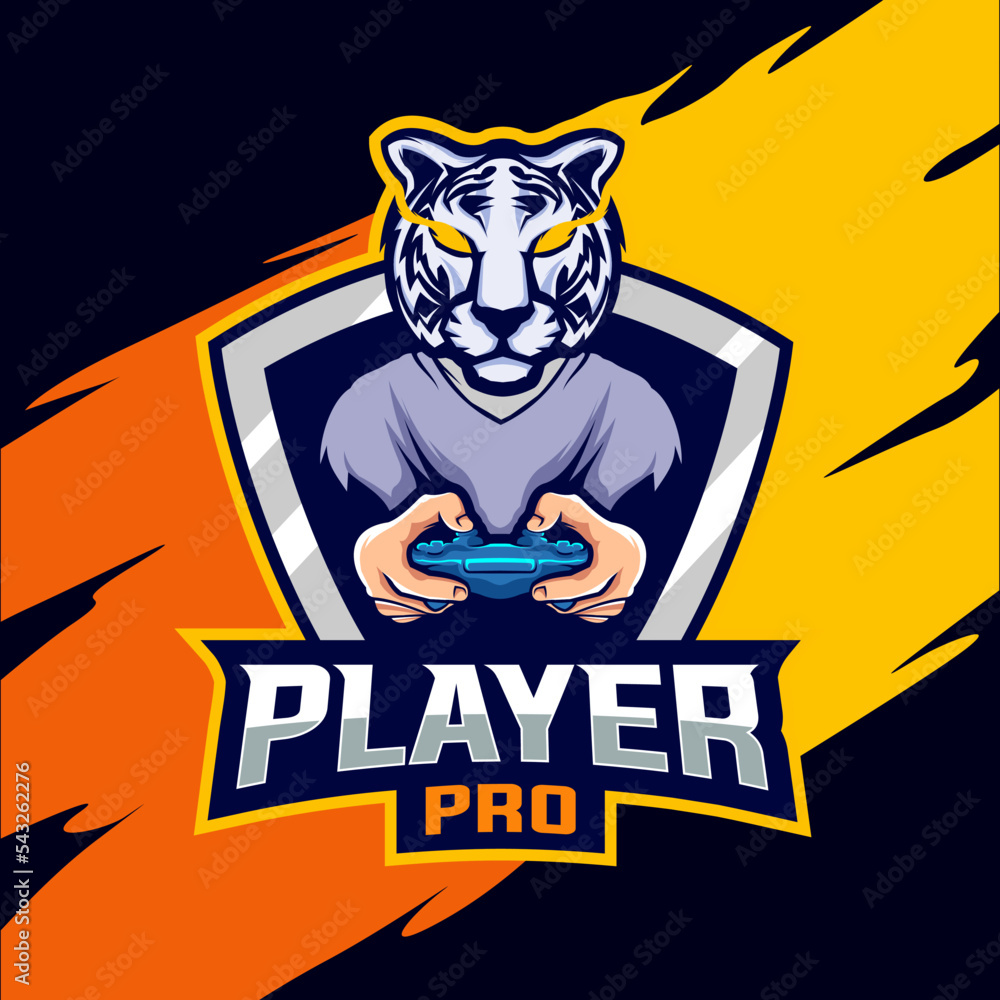 Pro player white tiger esport gaming logo