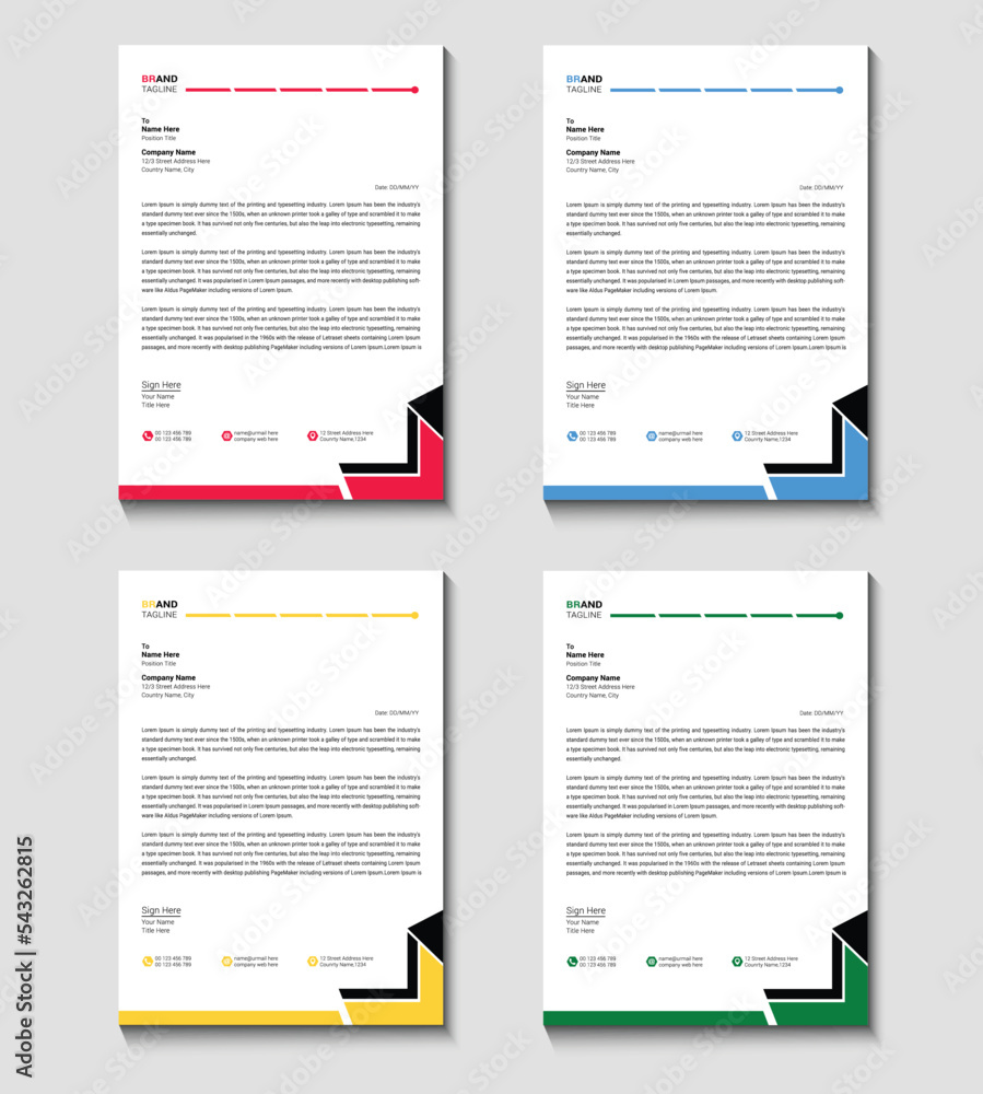 Modern business letterhead template design