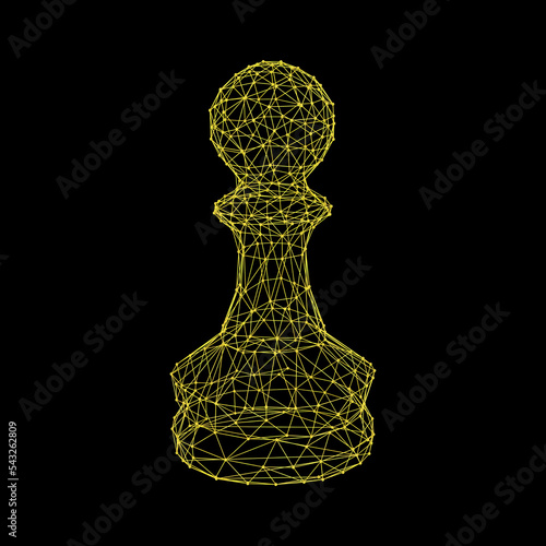 Chess pawn, close-up view, illustration