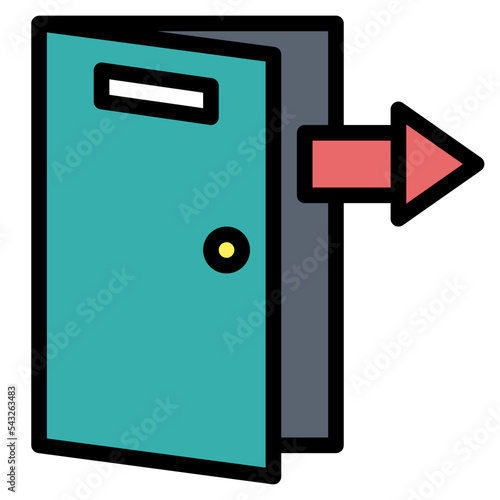 exit filled outline icon style