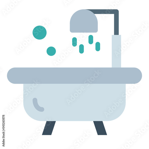 bathtub flat icon style