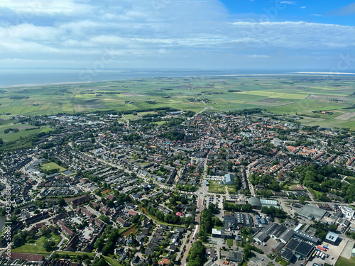 Aerial view on Den Burg, Texel