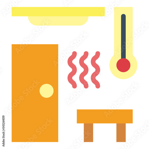 sauna flat icon style