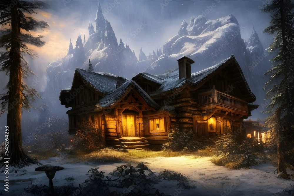 House on rural area 3d render 3d illustration House on rural area 3d render 3d illustration