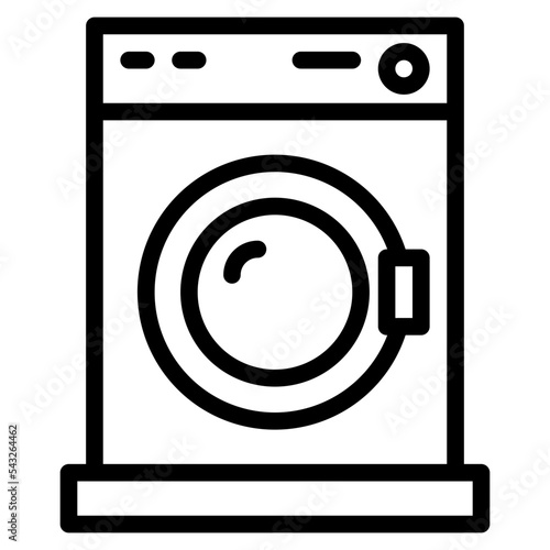 washing machine line icon style