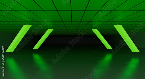 Empty Studio Space Neon light, virtual background