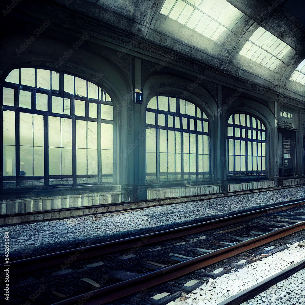 The haunted train station - AI Render The haunted train station - AI Render