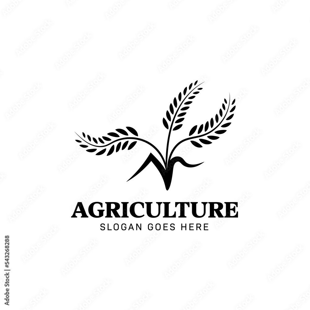 Agriculture logo design in abstract style, organic sign symbol.