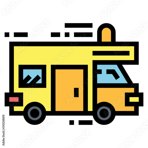 camper filled outline icon style