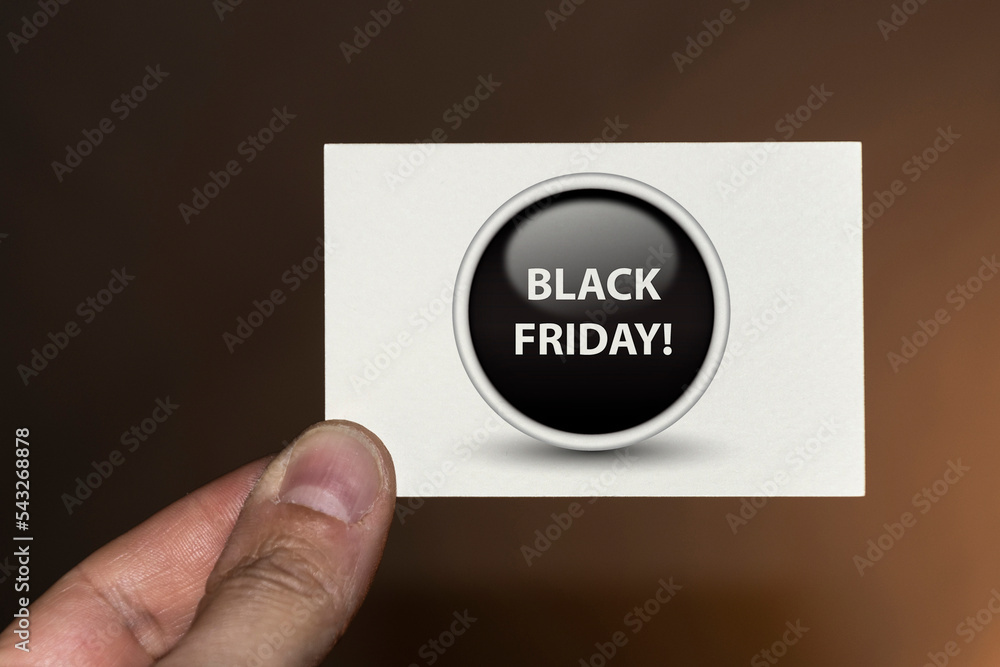 Hand holding a Black Friday ticket Hand holding a Black Friday ticket