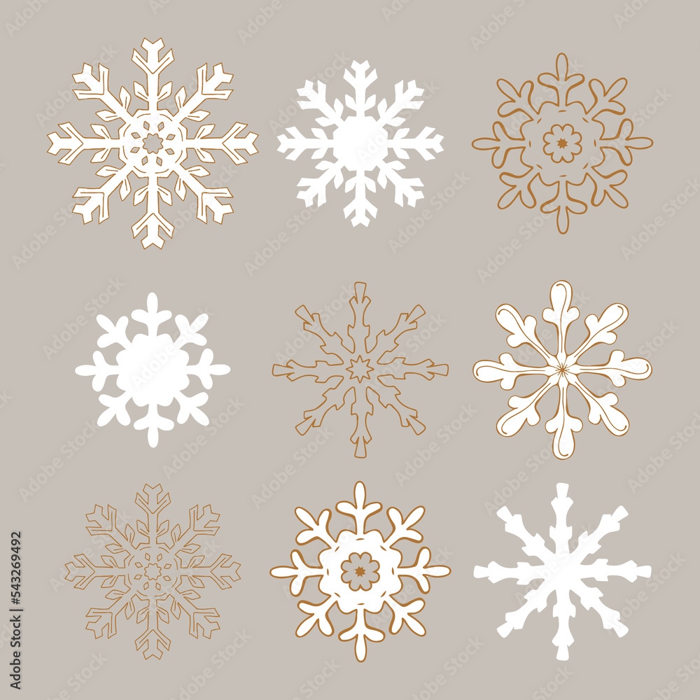 Snowflakes set vector illustration. Snowflakes set vector illustration.