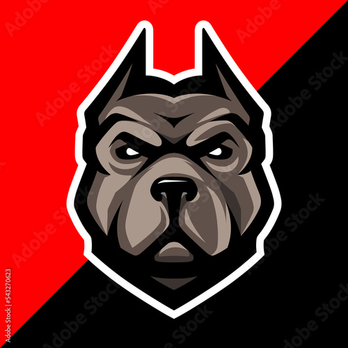 Obraz na plátně Pit Bull head icon. Dog logo. Fighting dogs label.