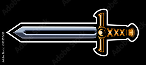 Logo sword, saber, blade. Edged weapons. Military equipment. Armament.