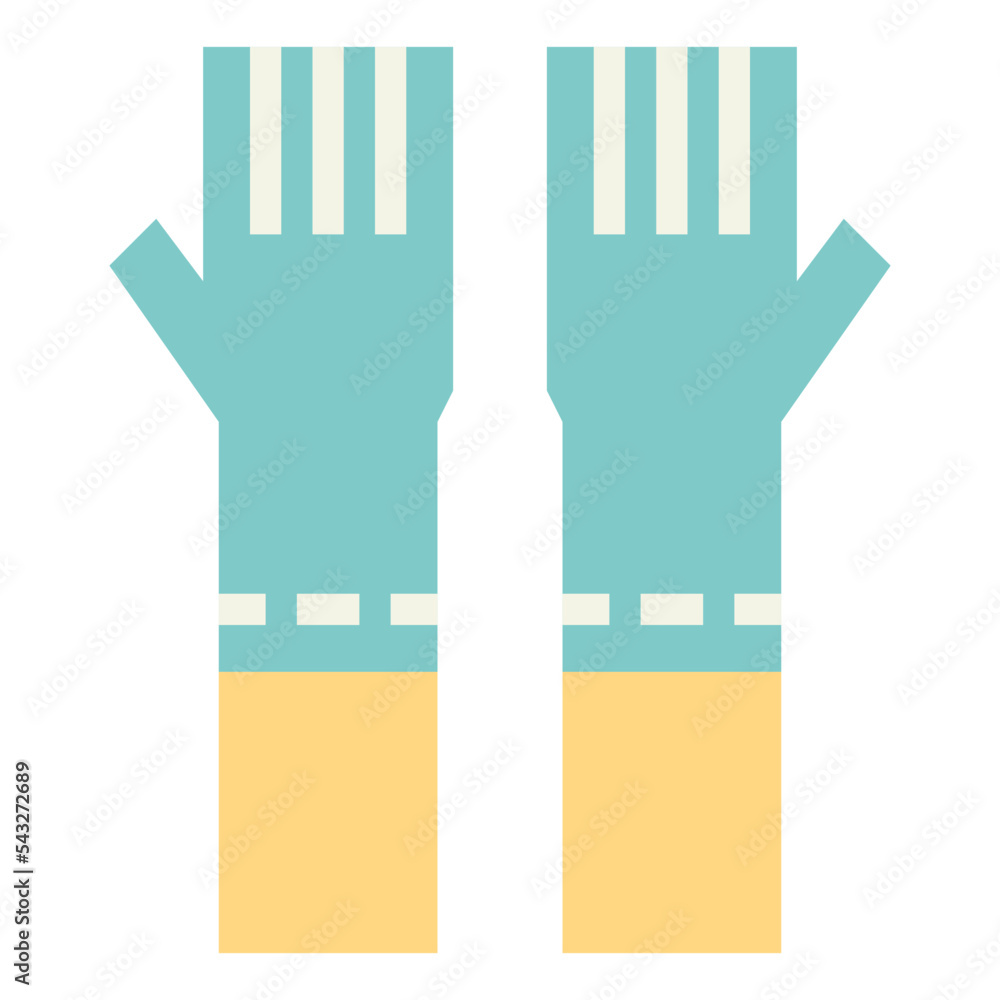 latex gloves flat icon style latex gloves flat icon style