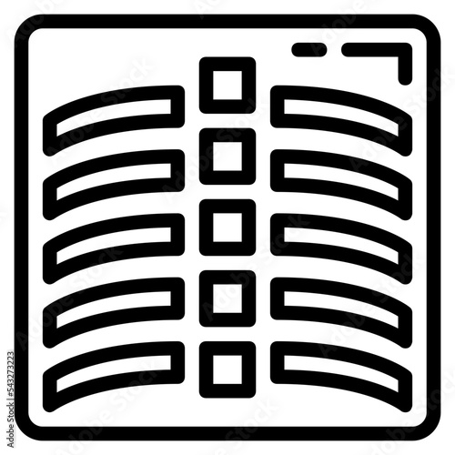 x ray film line icon style