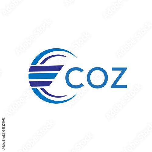 COZ letter logo. COZ blue image on white background. COZ vector logo design for entrepreneur and business. COZ best icon.