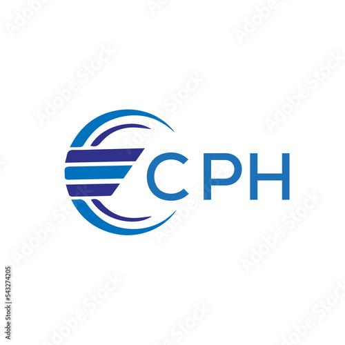 CPH letter logo. CPH blue image on white background. CPH vector logo design for entrepreneur and business. CPH best icon. photo