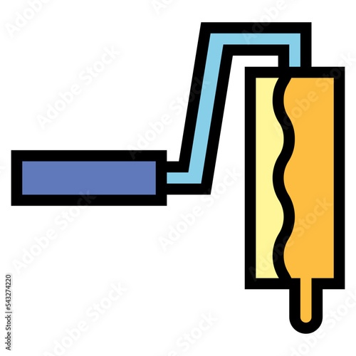 paint roller filled outline icon style