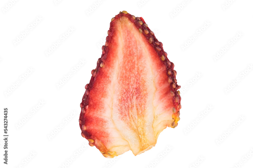 dried strawberry slice isolated on white background, close-up dried strawberry slice isolated on white background, close-up