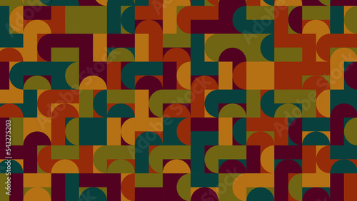 green, orange and yellow geometric pattern, seamless wallpaper for fabric, tile, tablecloth