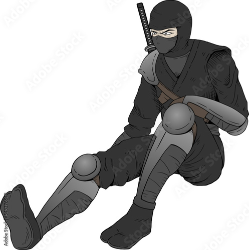Warrior sitting on the floor