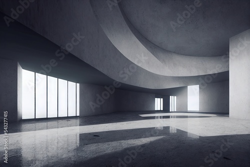 Empty dark abstract concrete room