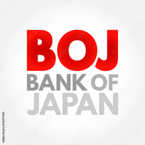 BOJ - Bank Of Japan acronym, business concept background