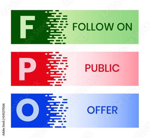 FPO - follow on public offer. acronym business concept. vector illustration concept with keywords and icons. lettering illustration with icons for web banner, flyer, landing page