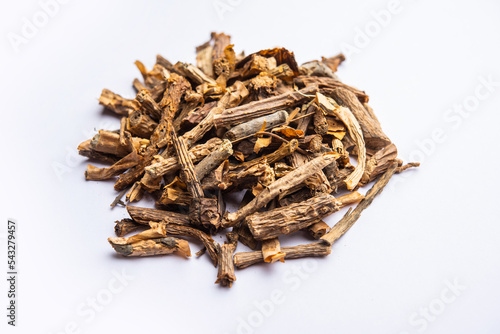 dried Giloy or Guduchi or Tinospora cordifolia stems. indian ayurvedic medicine photo