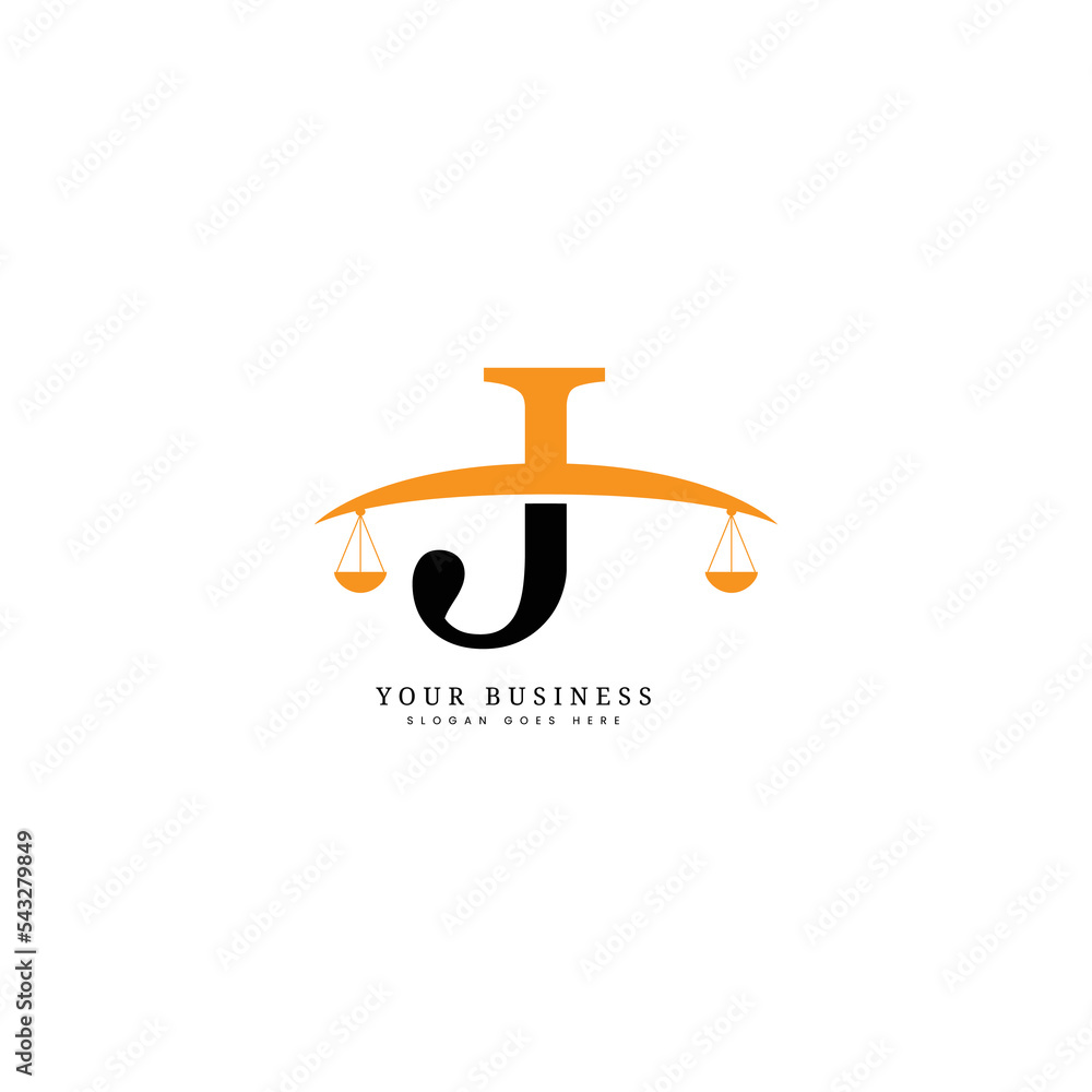 J Letter Legal Business Logo, Law and Attorney logo in alphabet with ...
