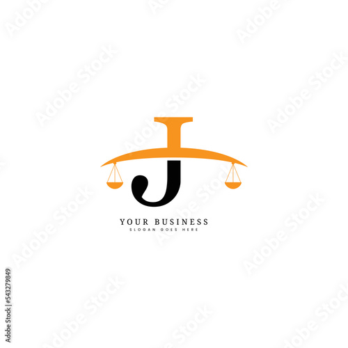 J Letter Legal Business Logo, Law and Attorney logo in alphabet with letter J