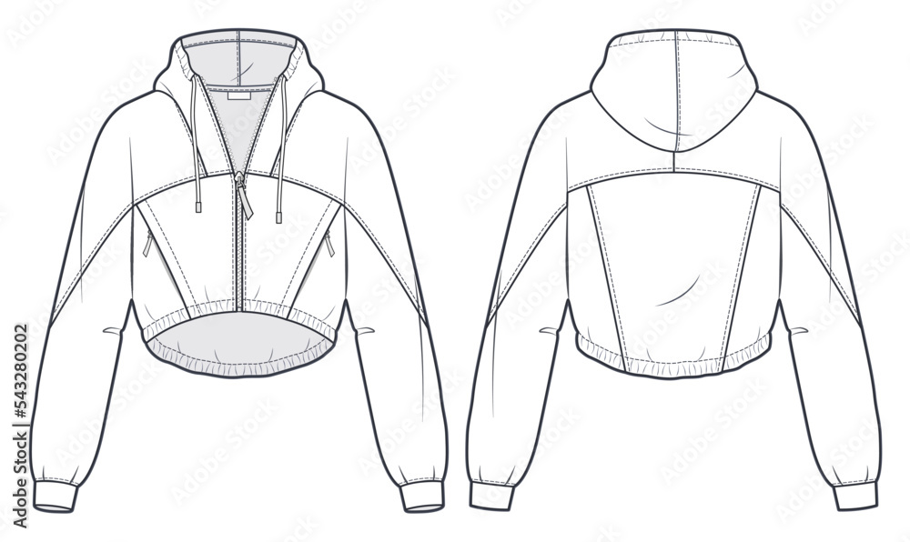 Buy UNISEX HOODIE Fashion Design Flat Sketches to Download Online in India   Etsy